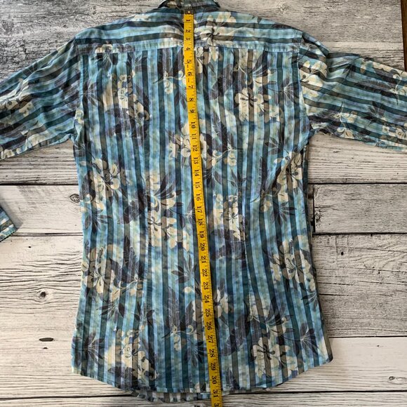 Klauss Boehler Casual Button Down Tropical Floral Print Shirt - Picture 10 of 11
